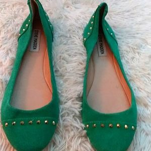Steve Madden Suede Studded Flats, 10